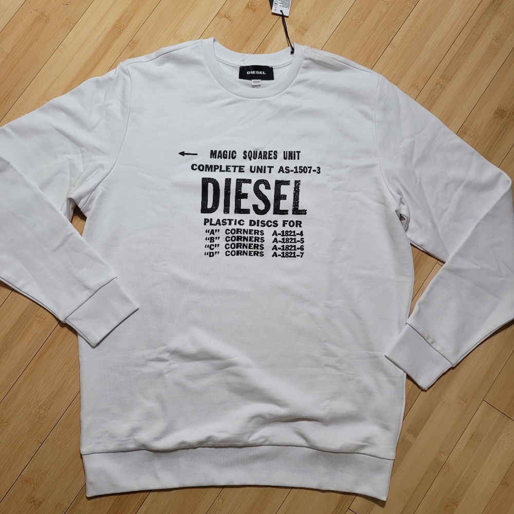 Diesel S-Gir- B5 Felpa Sweatshirt Men's XL White